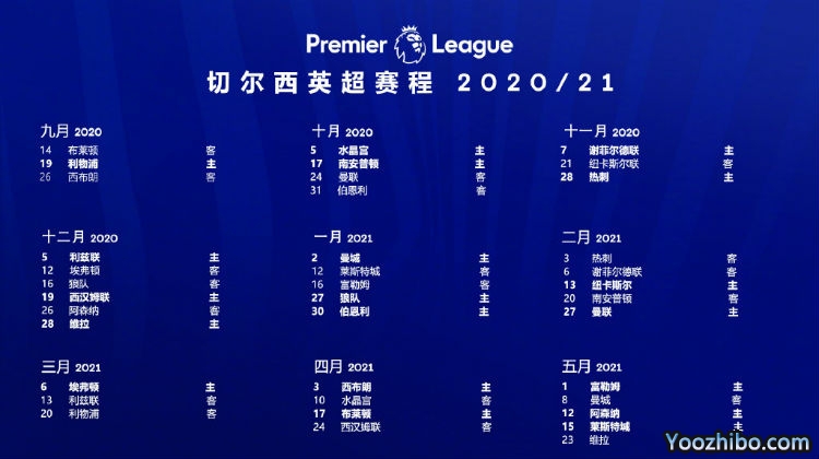 20/21赛季<a href=/zuqiu_jingcai/chelsea/ target=_blank class=infotextkey>切尔西</a>赛程表出炉
